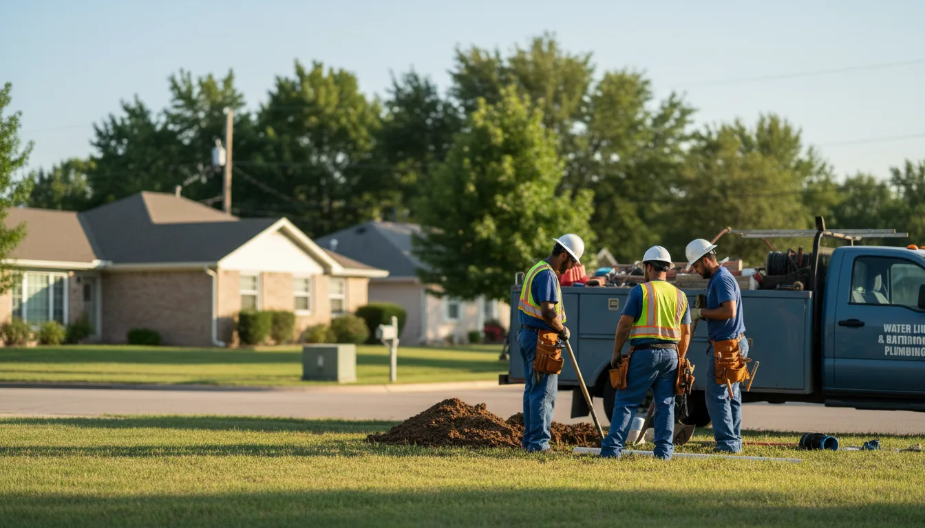 Residential water line and bathroom plumbing service in Austin, TX